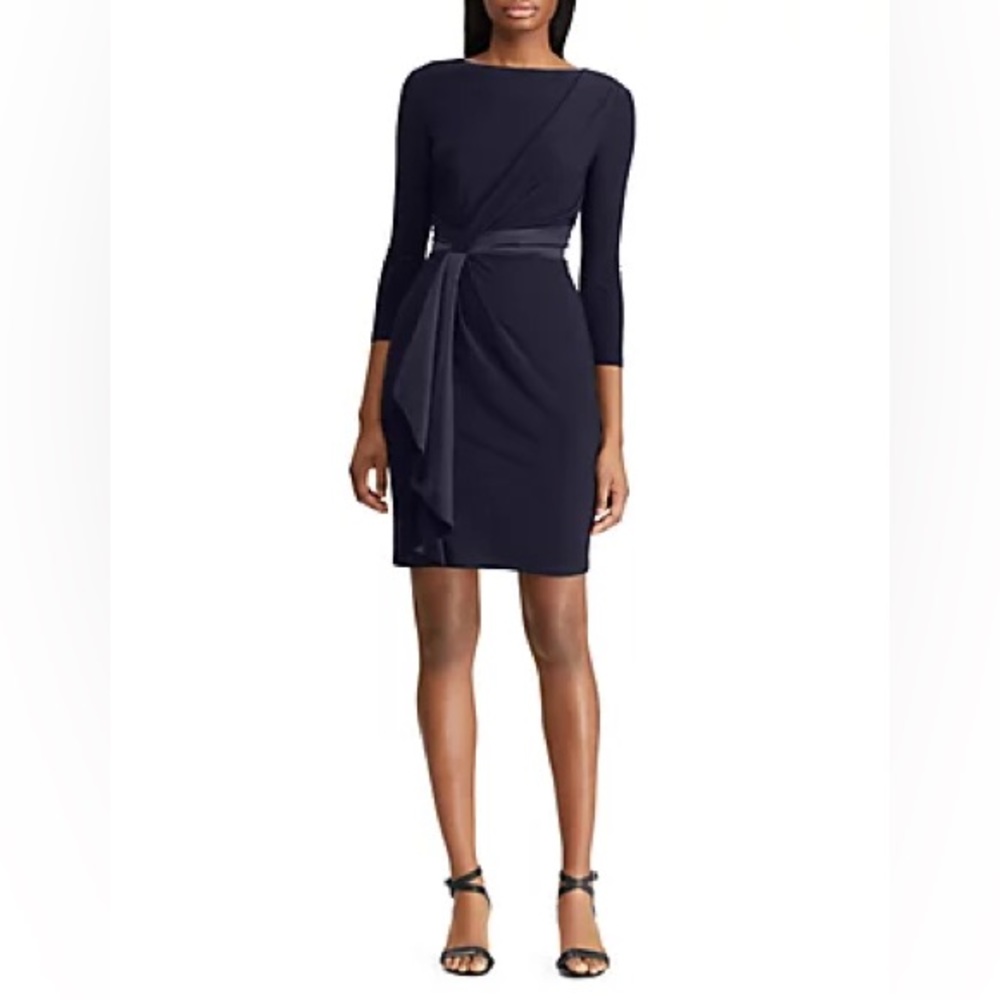 American Living Ruffled Satin-Jersey Dress